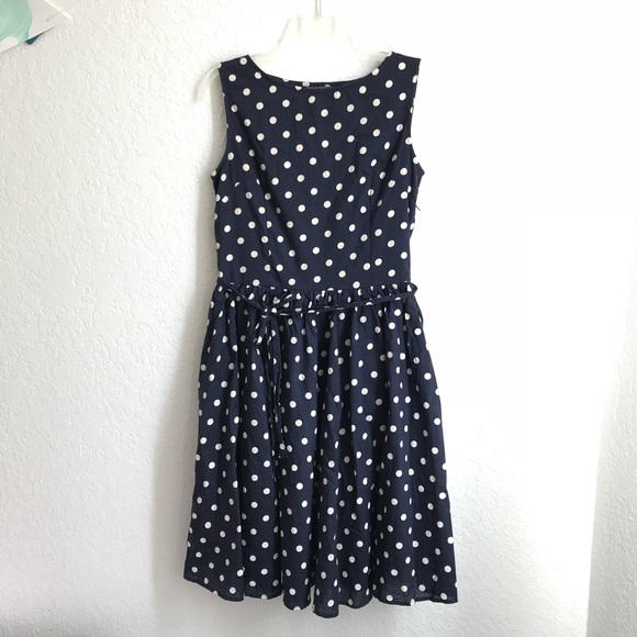 Circus Dresses & Skirts - Circus dark blue polka dot dress belt 10 (12 UK)